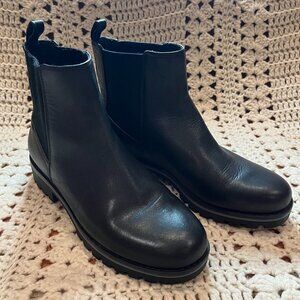Crown Vintage Black Leather Tipryn Slip On Boots Size 9